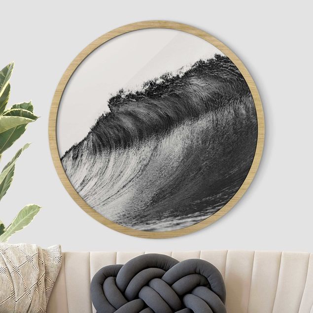 Strandbilder mit Rahmen Schwarzer Wellenbruch