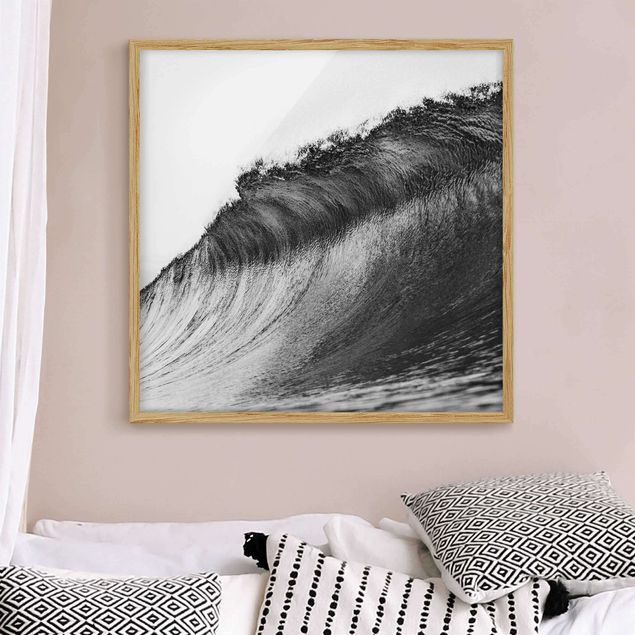 Strandbilder mit Rahmen Schwarzer Wellenbruch