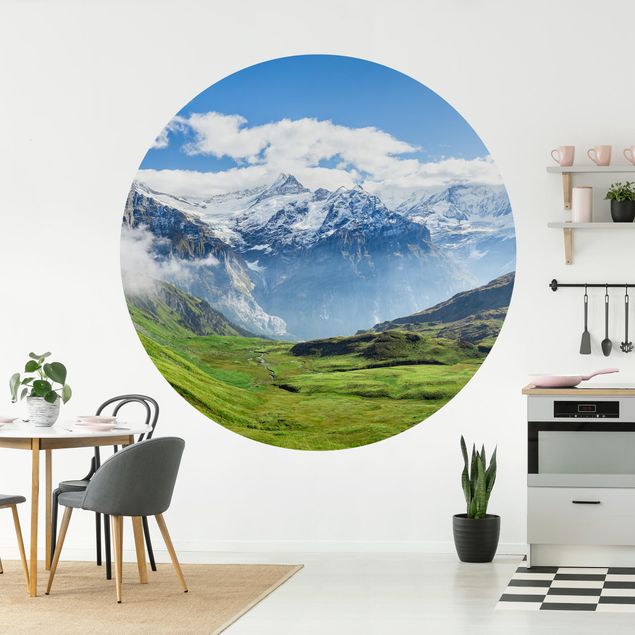 moderne Fototapete Schweizer Alpenpanorama