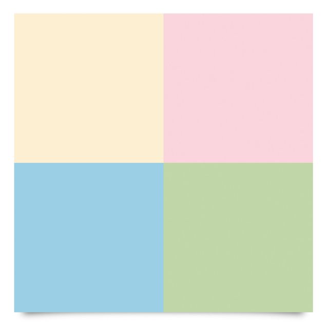 Klebefolien Set mit 4 Quadraten Pastellfarben - Cremé Rosé Pastellblau Mint