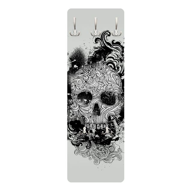 Wandgarderobe mit Motiv Skull