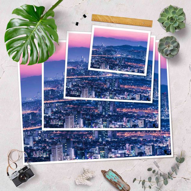 Poster bestellen Skyline von Seoul
