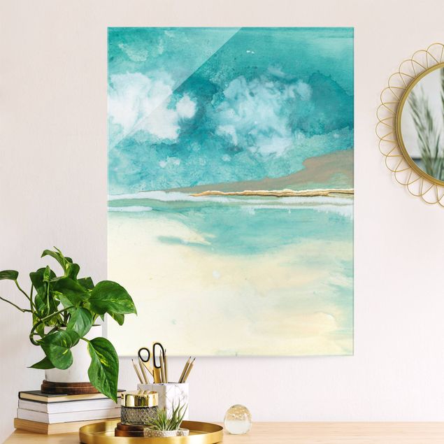 Wandbilder Landschaften Smaragd-Wolken und Gold