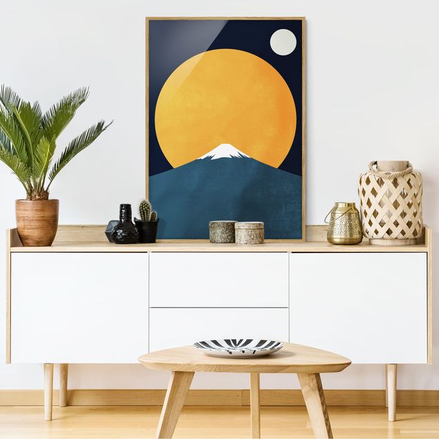 Wandbilder Berge Sonne, Mond und Berge