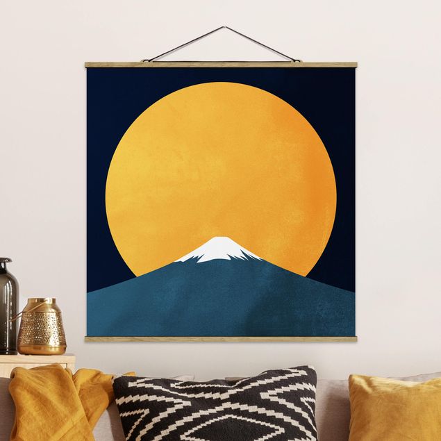 Küche Dekoration Sonne, Mond und Berge