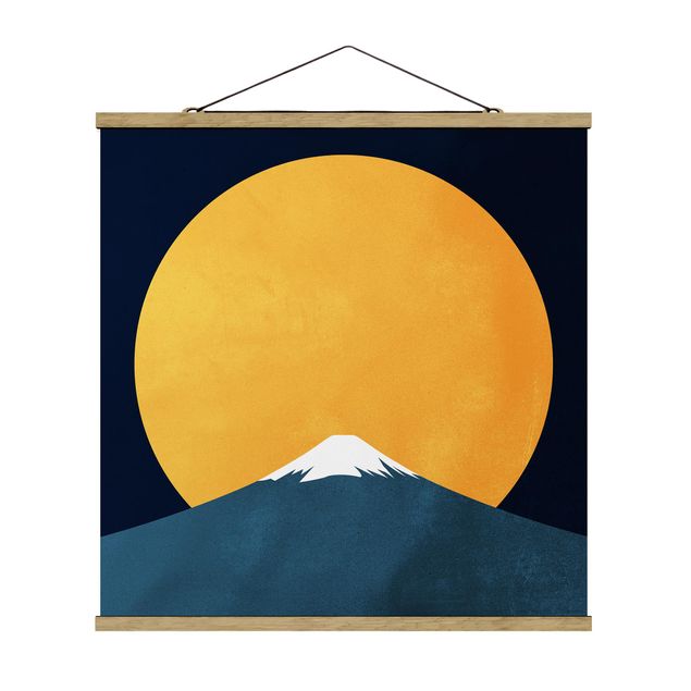 Wandbilder Kunstdrucke Sonne, Mond und Berge