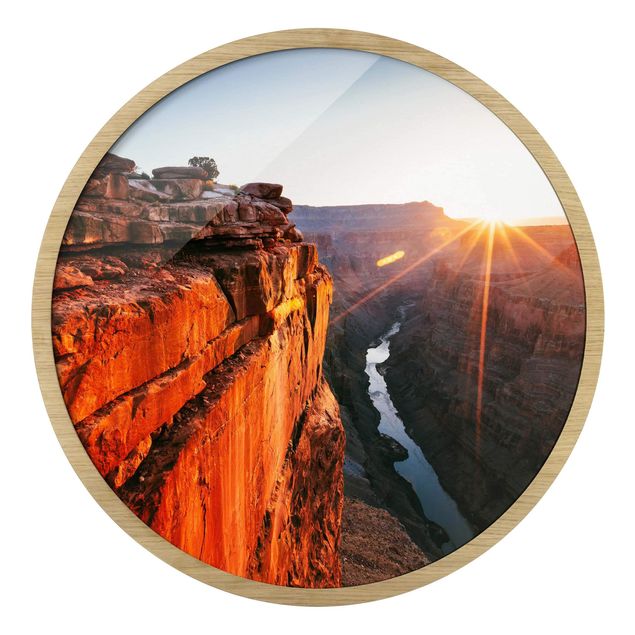 Runde gerahmte Bilder Sonne im Grand Canyon