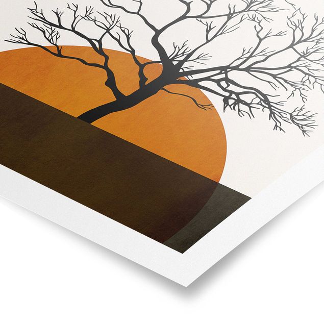 Poster Naturbilder Sonne mit Baum