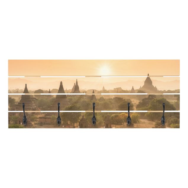 Wandgarderoben Sonnenuntergang über Bagan