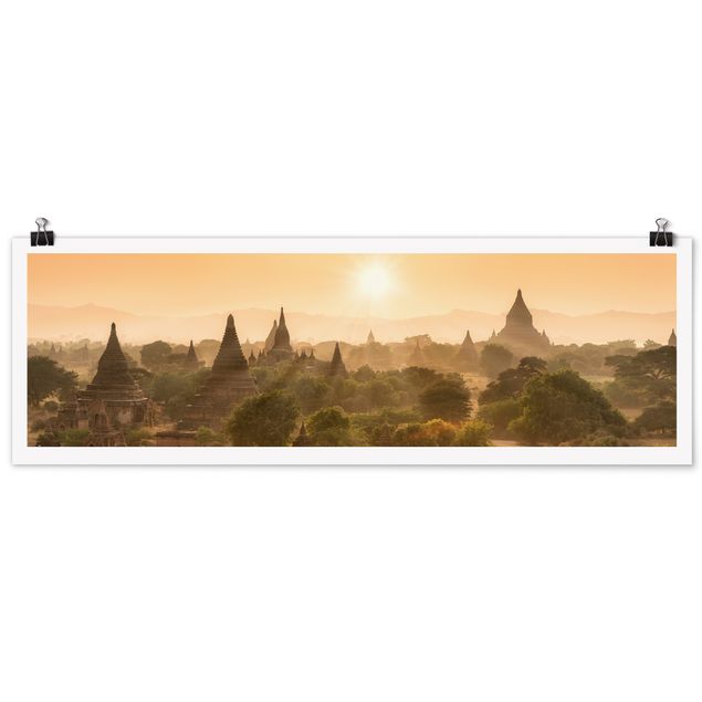 Städteposter Sonnenuntergang über Bagan