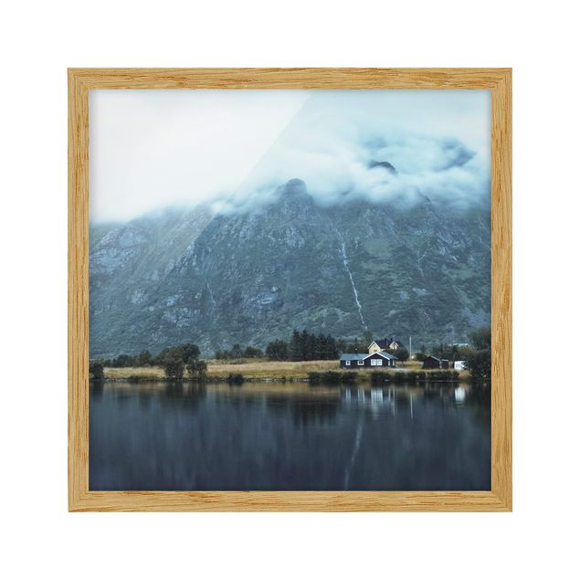 Landschaftsbilder gerahmt Spiegelung auf den Lofoten