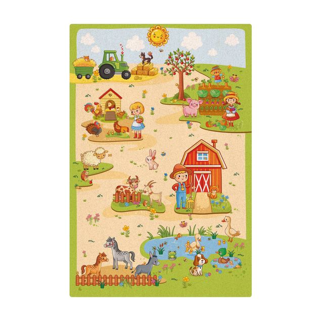 Kork-Teppich - Spielteppich Bauernhof - Landarbeit macht Spaß - Hochformat 2:3
