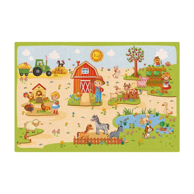 Kork-Teppich - Spielteppich Bauernhof - Landarbeit macht Spaß - Querformat 3:2