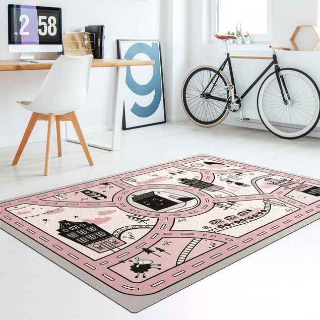 Moderner Teppich Skandinavien - Die rosane Stadt