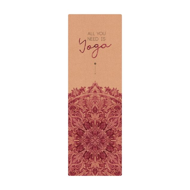 Kleine Teppiche Spruch All you need is Yoga Rot