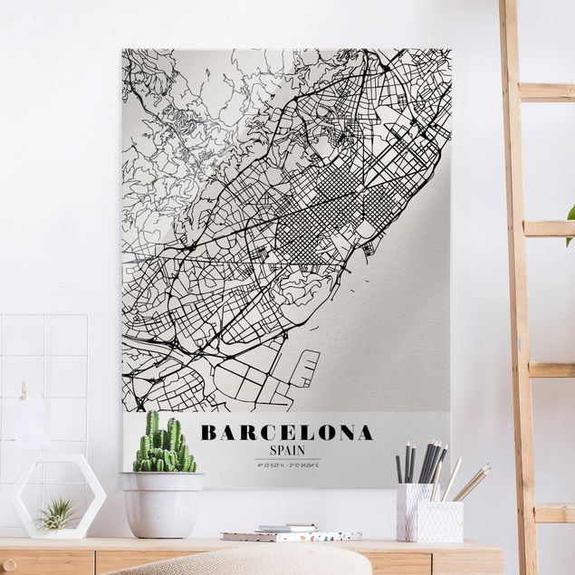Küchen Deko Stadtplan Barcelona - Klassik