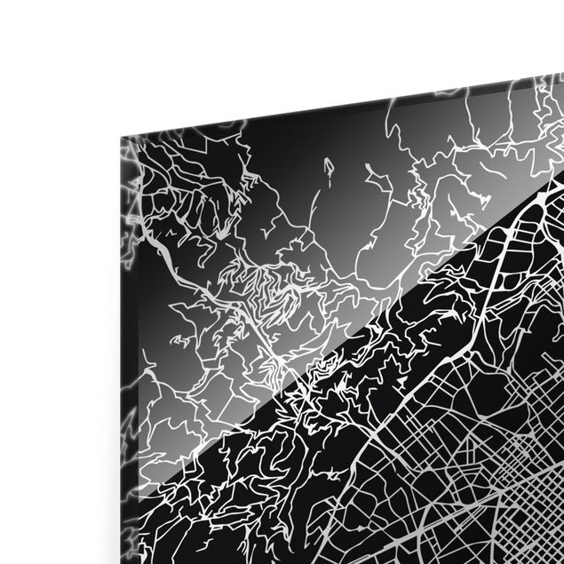 Wandbilder Stadtplan Barcelona - Klassik Schwarz
