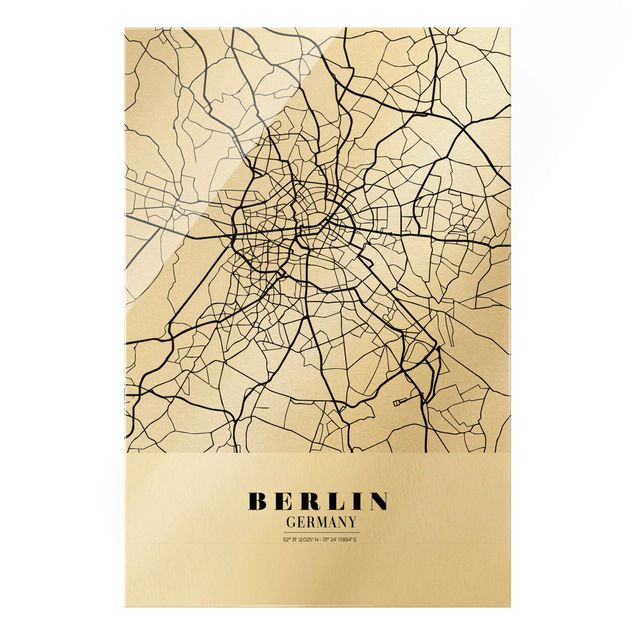 Wandbilder Architektur & Skyline Stadtplan Berlin - Klassik
