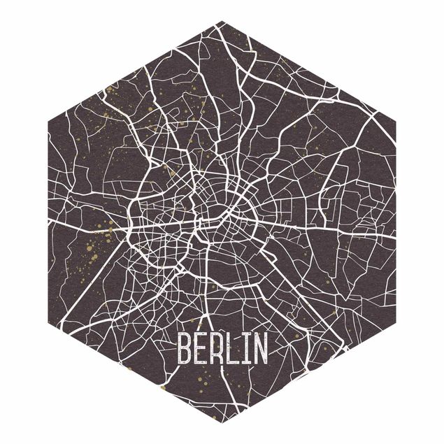Fototapete grau Stadtplan Berlin - Retro
