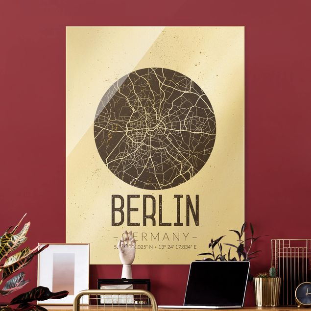 Küchen Deko Stadtplan Berlin - Retro