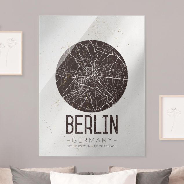 Küchen Deko Stadtplan Berlin - Retro
