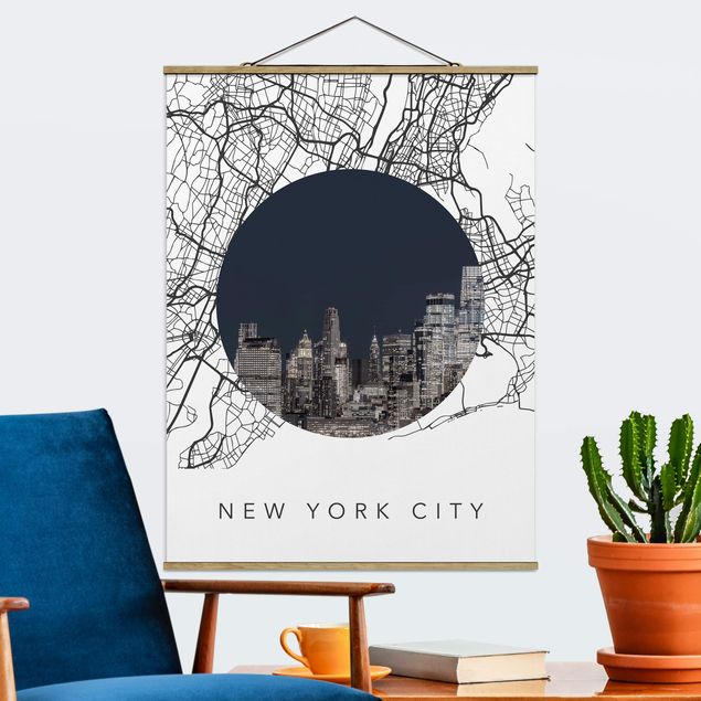 Küche Dekoration Stadtplan Collage New York City