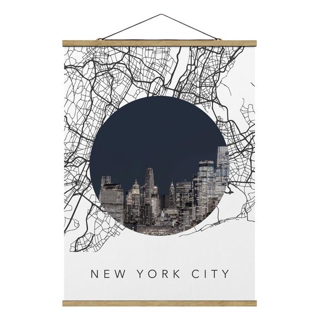 Wandbilder Weltkarten Stadtplan Collage New York City
