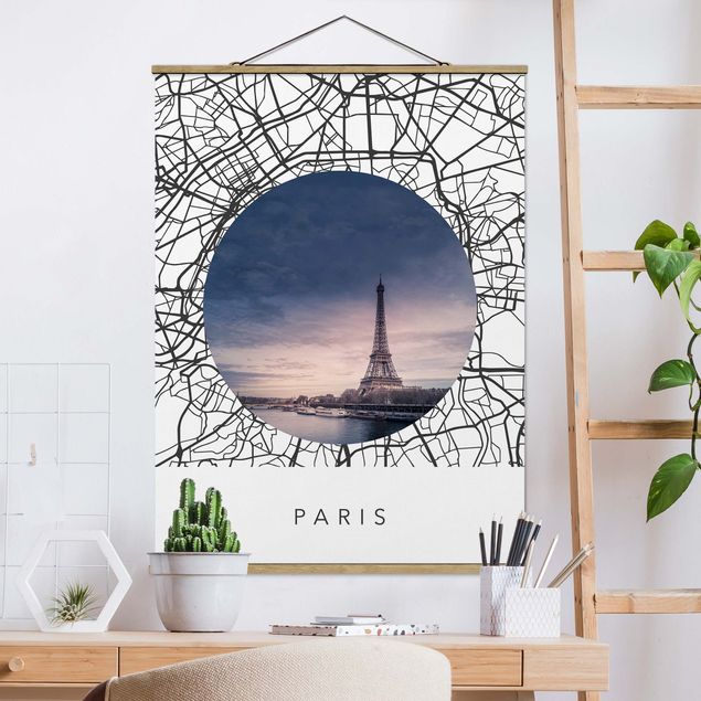 Küche Dekoration Stadtplan Collage Paris