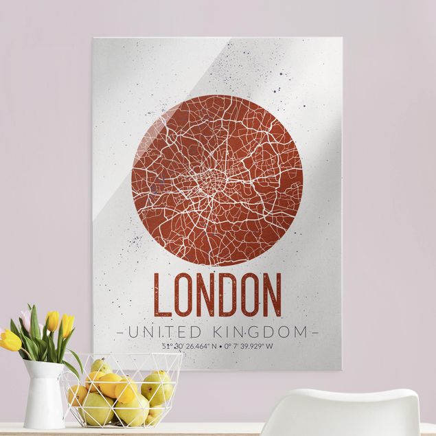 Küchen Deko Stadtplan London - Retro