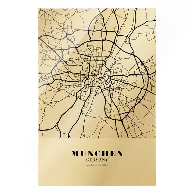 Wandbilder Stadtplan München - Klassik