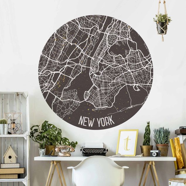 Küche Dekoration Stadtplan New York- Retro