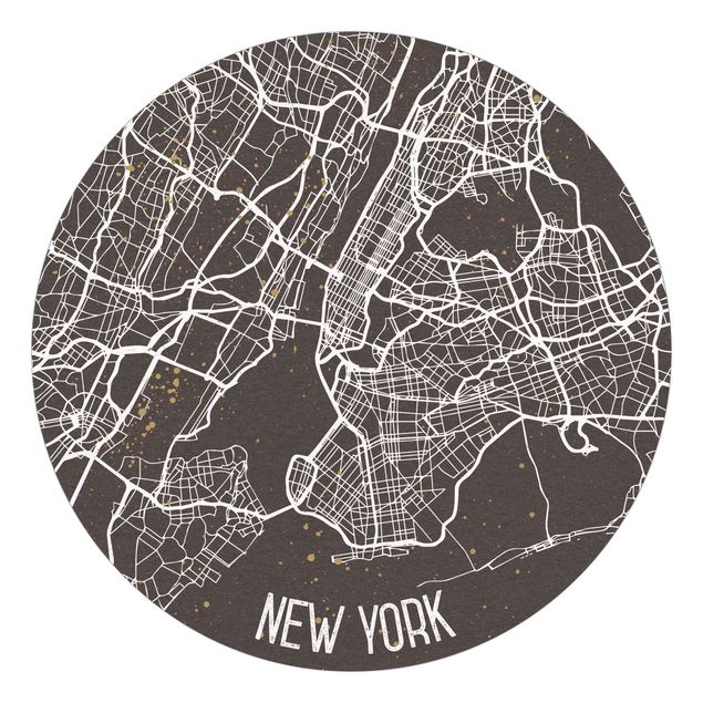 Fototapete modern Stadtplan New York- Retro