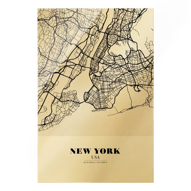 Wandbilder Architektur & Skyline Stadtplan New York - Klassik