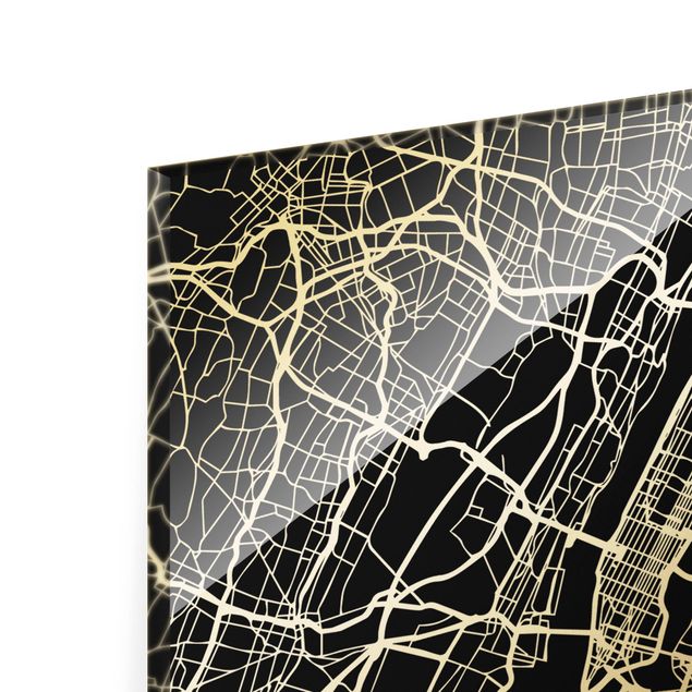 Wandbilder Architektur & Skyline Stadtplan New York - Klassik Schwarz