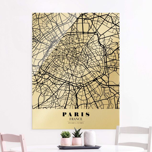 Küchen Deko Stadtplan Paris - Klassik