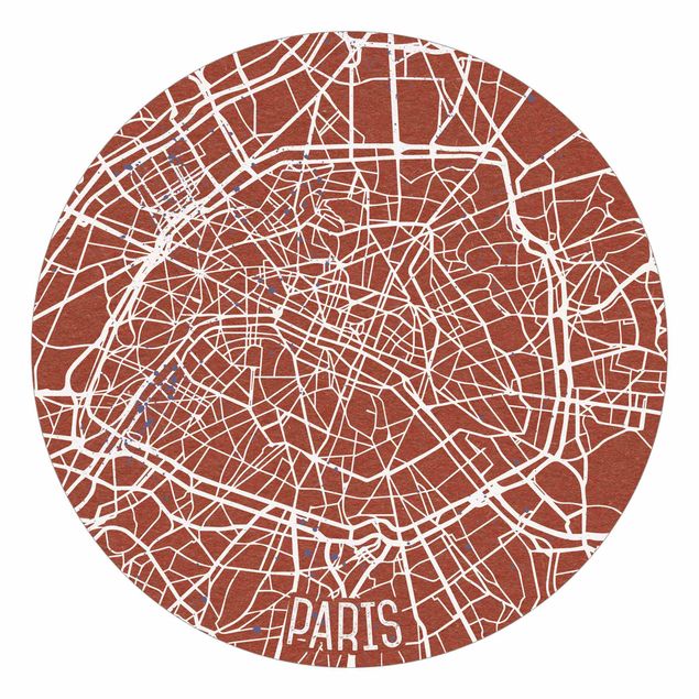 Fototapete modern Stadtplan Paris - Retro