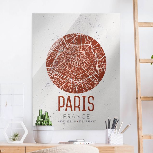 Küche Dekoration Stadtplan Paris - Retro