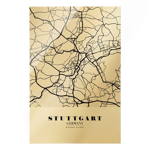Wandbilder Stadtplan Stuttgart - Klassik