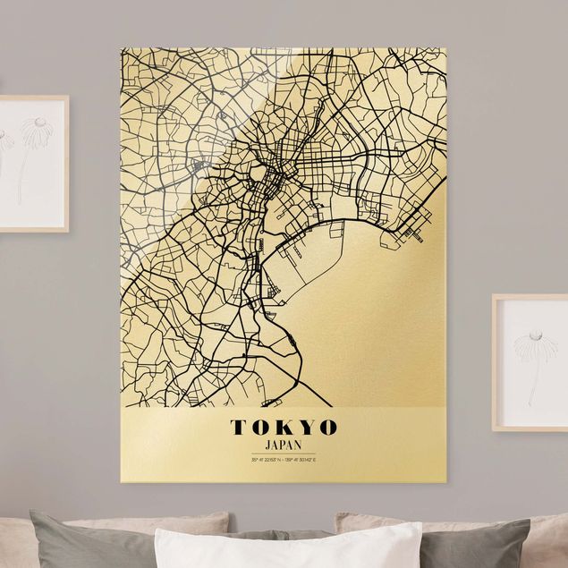 Wandbilder Tokyo Stadtplan Tokyo - Klassik