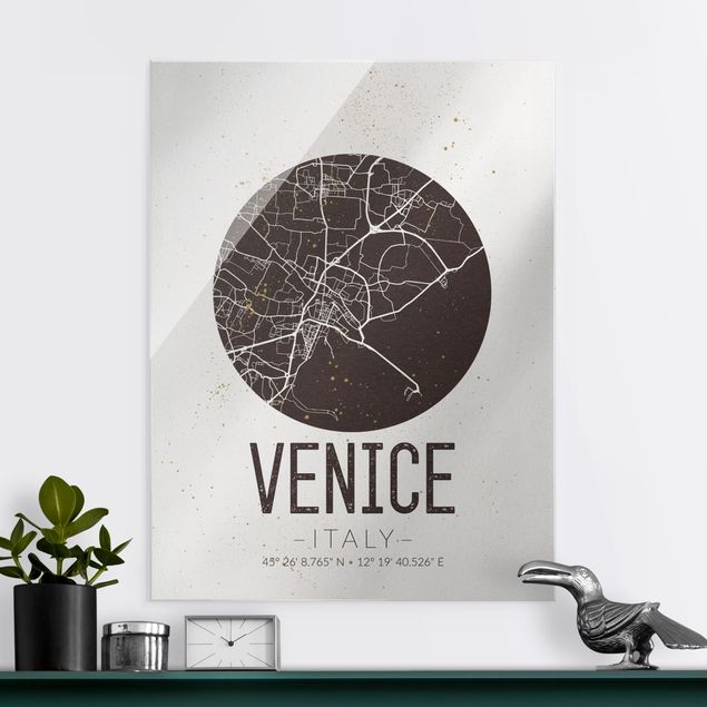 Küchen Deko Stadtplan Venice - Retro