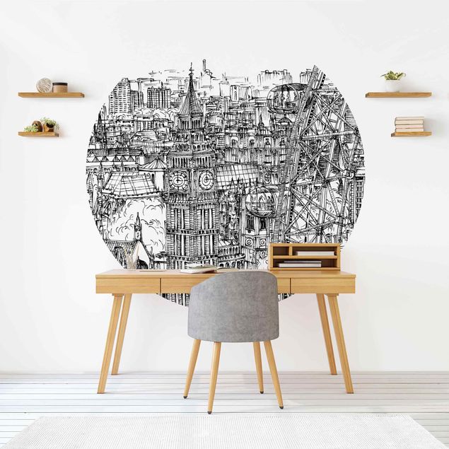 Wanddeko Küche Stadtstudie - London Eye