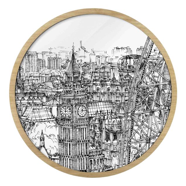 Wandbilder Modern Stadtstudie - London Eye