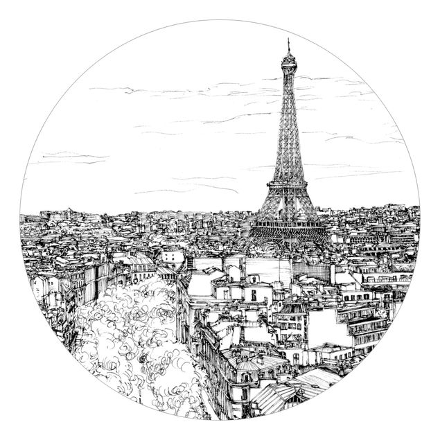 Tapete Schwarz-Weiß Stadtstudie - Paris