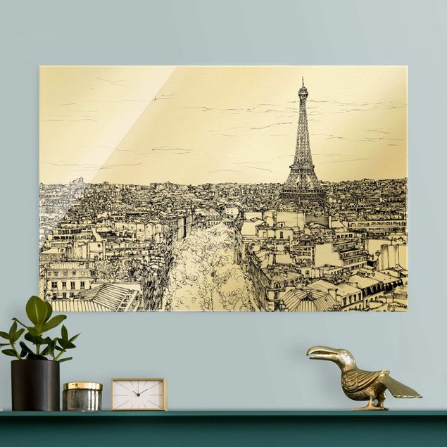 Glasbilder Paris Stadtstudie - Paris