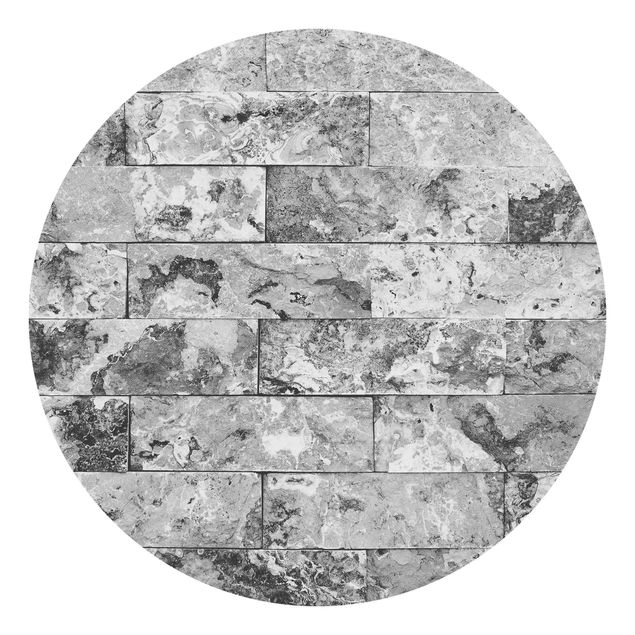 Fototapete 3D Steinwand Naturmarmor grau