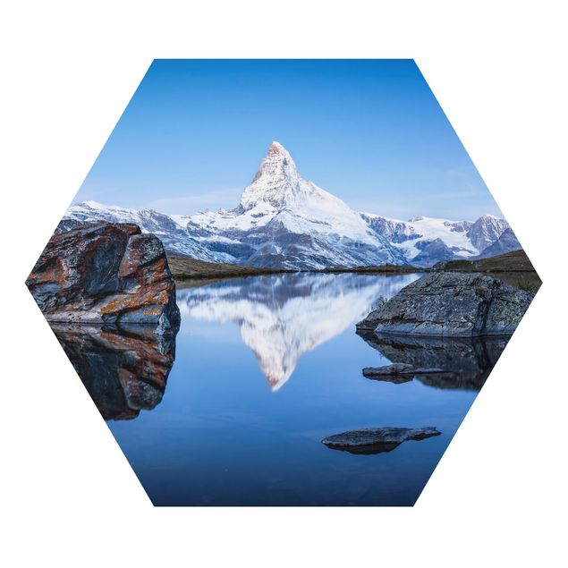 Wandbilder Architektur & Skyline Stellisee vor dem Matterhorn