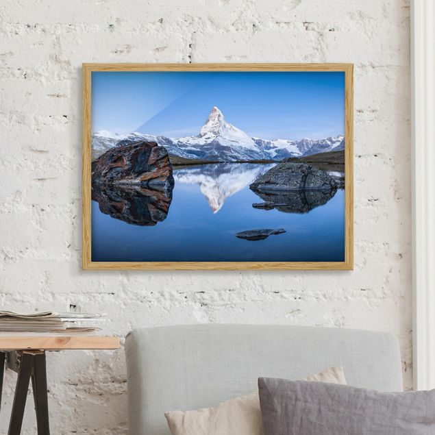 Wandbilder Schweiz Stellisee vor dem Matterhorn