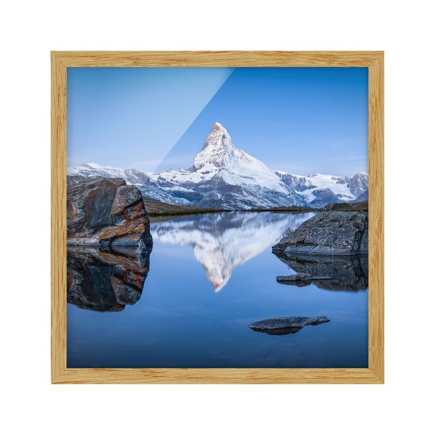 Wandbilder Landschaften Stellisee vor dem Matterhorn