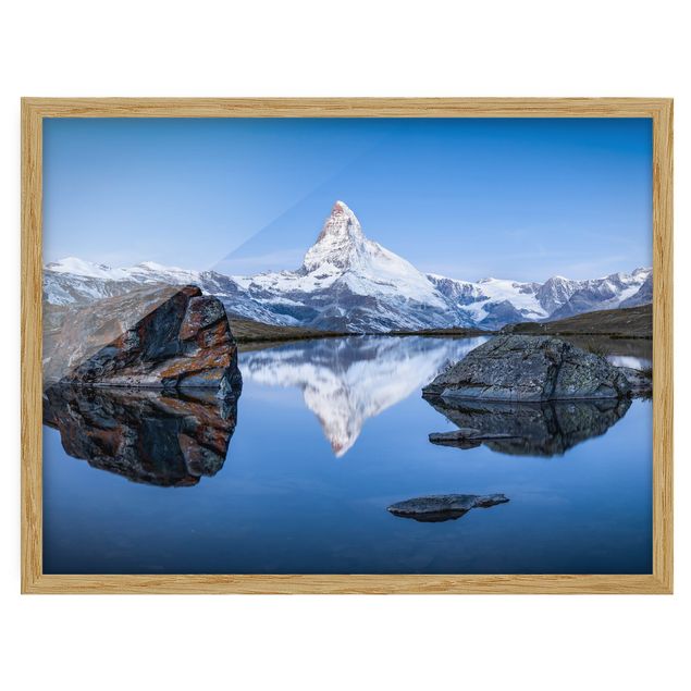 Wandbilder Landschaften Stellisee vor dem Matterhorn