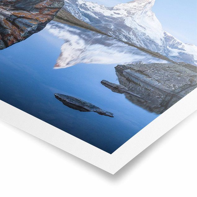 Poster Skylines Stellisee vor dem Matterhorn